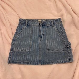 Striped denim skirt